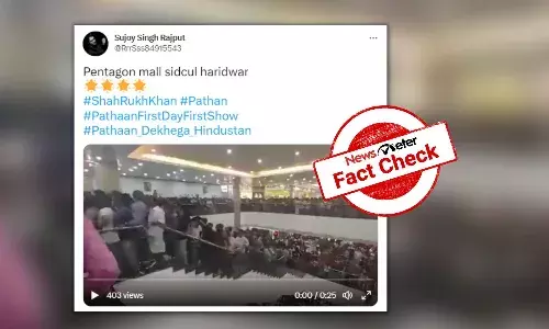 2022 video of crowd at Kerala mall passed off as people waiting to watch Pathaan in Haridwar