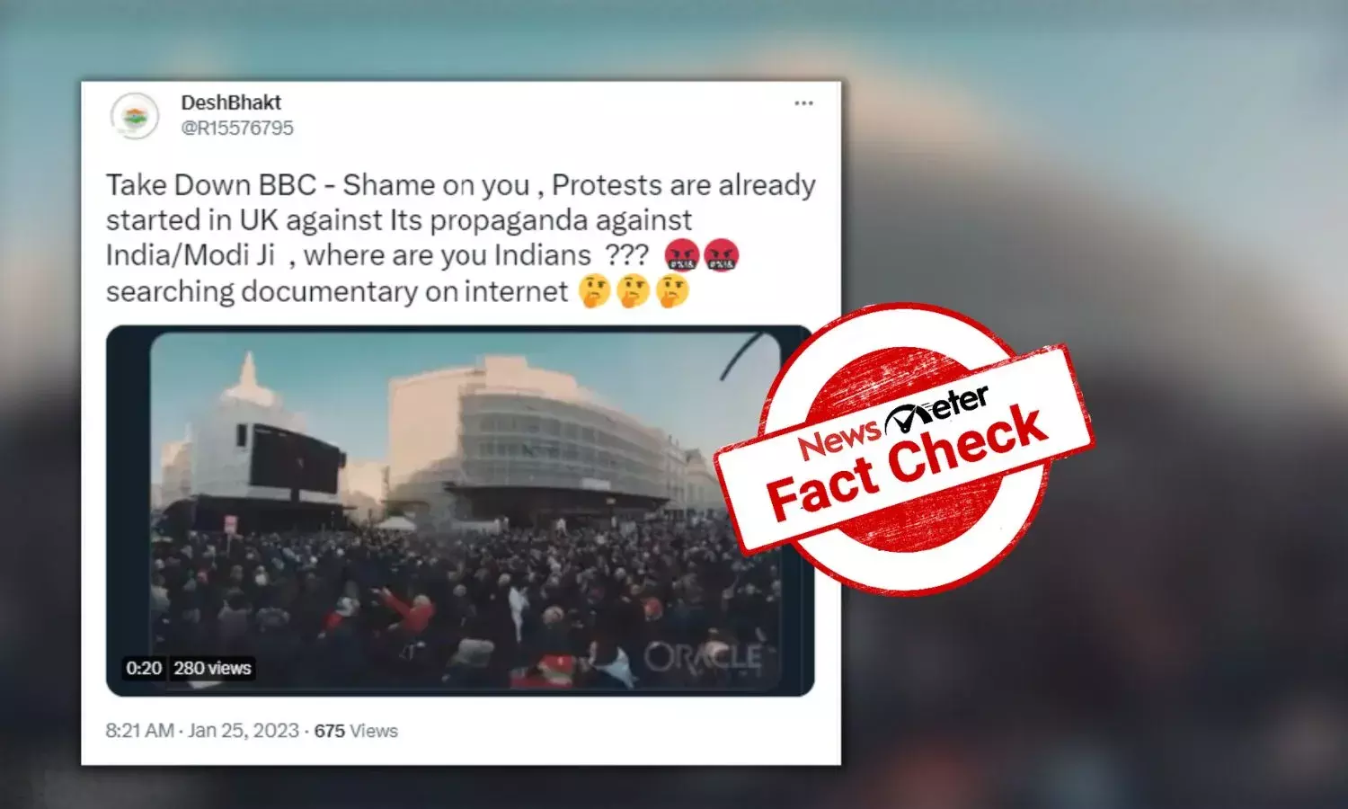 This video does not show protests against BBC in London over Modi documentary