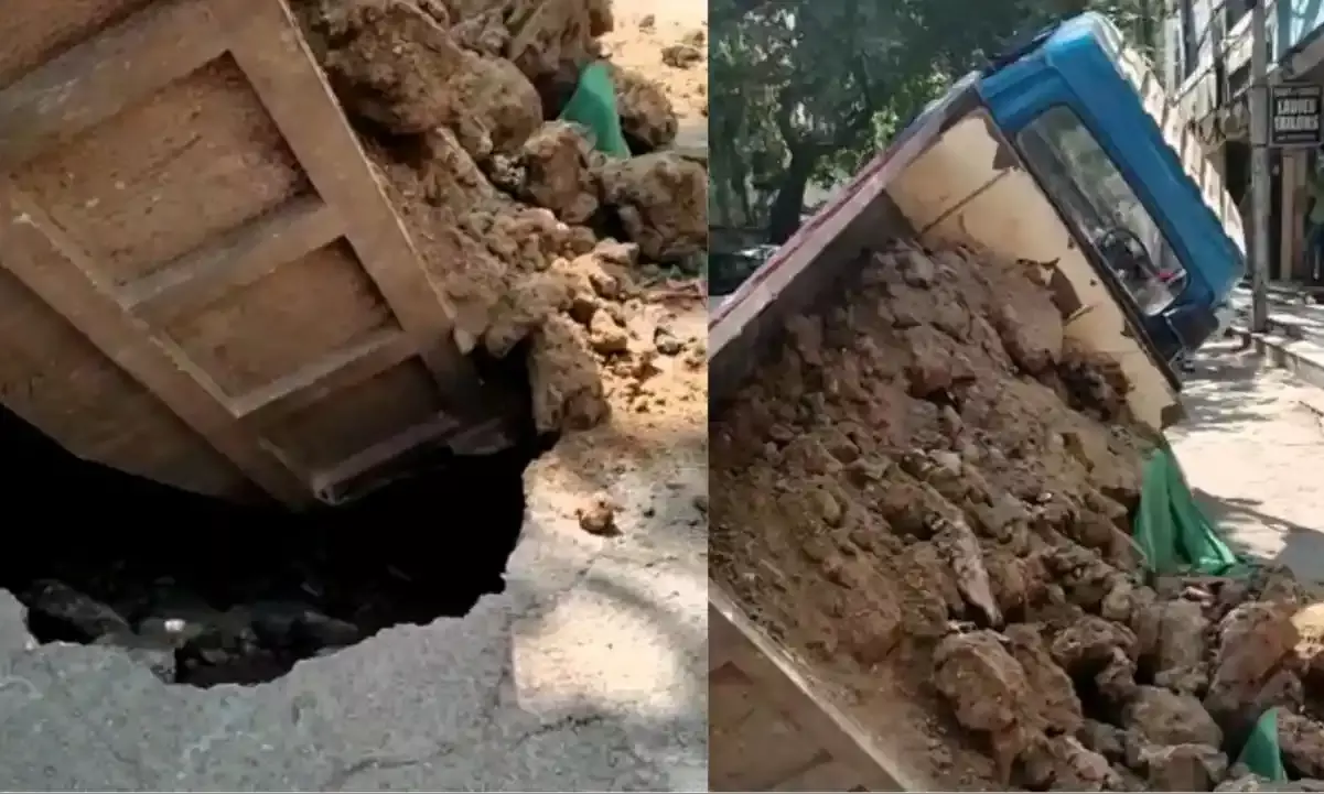 3 injured after road caves in at Himayatnagar; second such incident in weeks