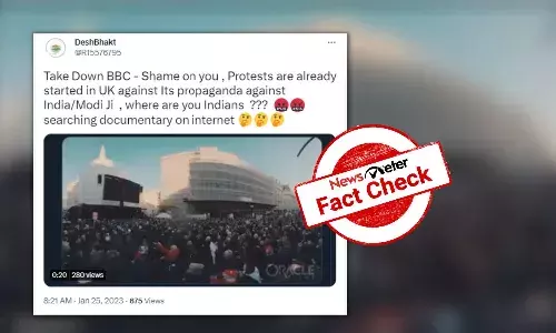 This video does not show protests against BBC in London over Modi documentary