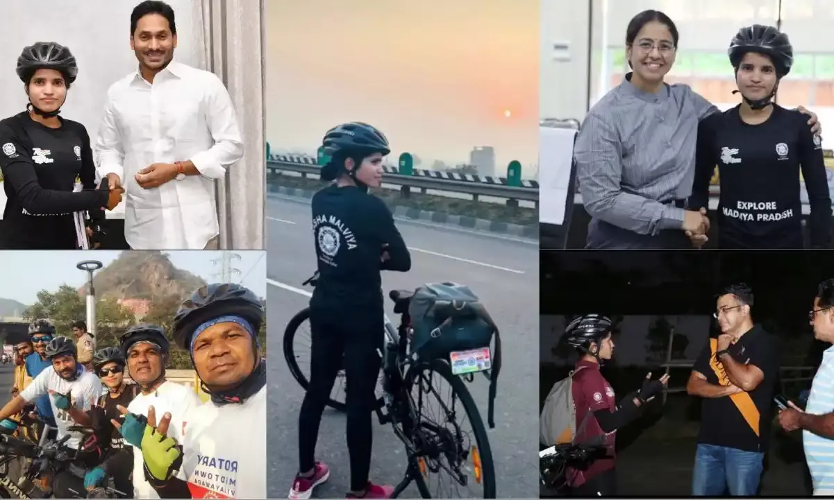 Cycling for women’s safety: Mountaineer Aasha Malviya reaches AP, meets Jagan