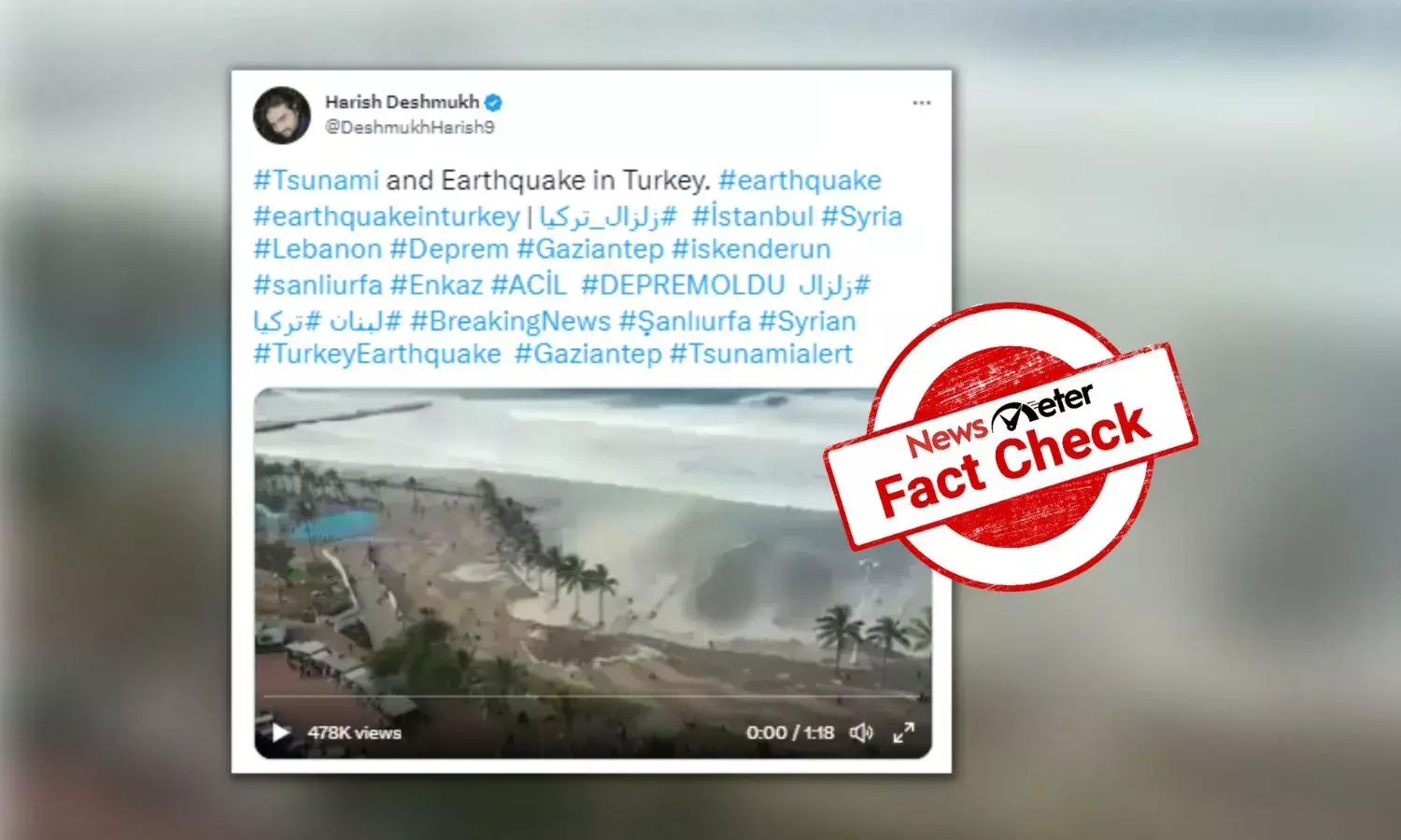 Old video from Durban passed off as video of tsunami in Turkey