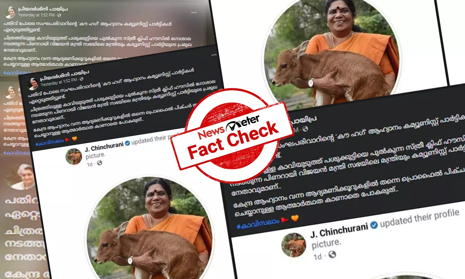 ‘കൗ ഹഗ് ഡേ’ വിവാദത്തില്‍ മന്ത്രി ചിഞ്ചുറാണിയും; പ്രൊഫൈല്‍ ചിത്രത്തിലെ വസ്തുതയറിയാം