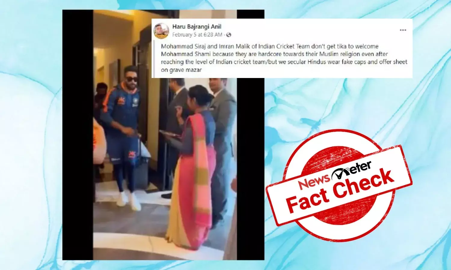 Video of cricketers Umran Malik & Siraj refusing tilak given false communal angle