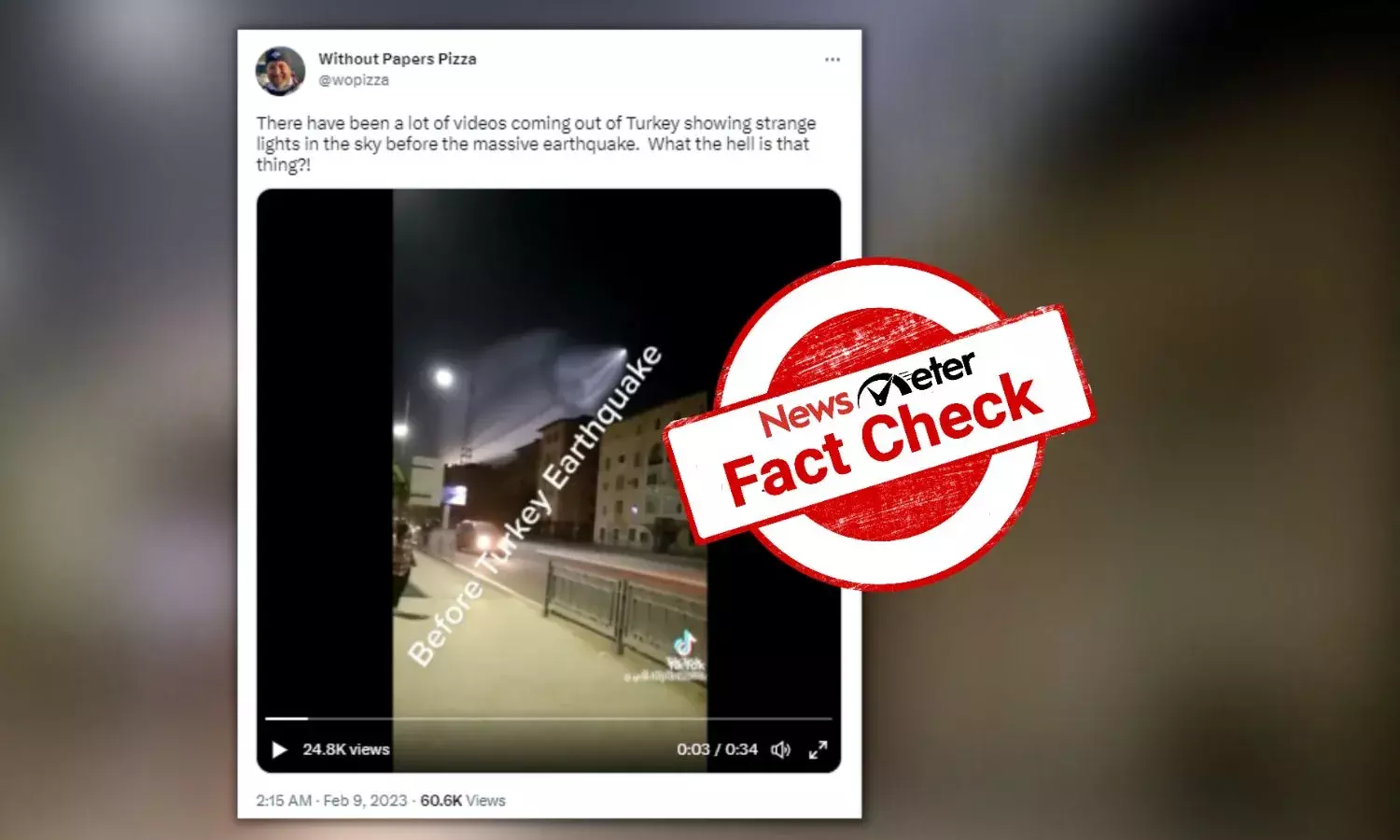 Viral video of strange light in the sky is not from Turkey