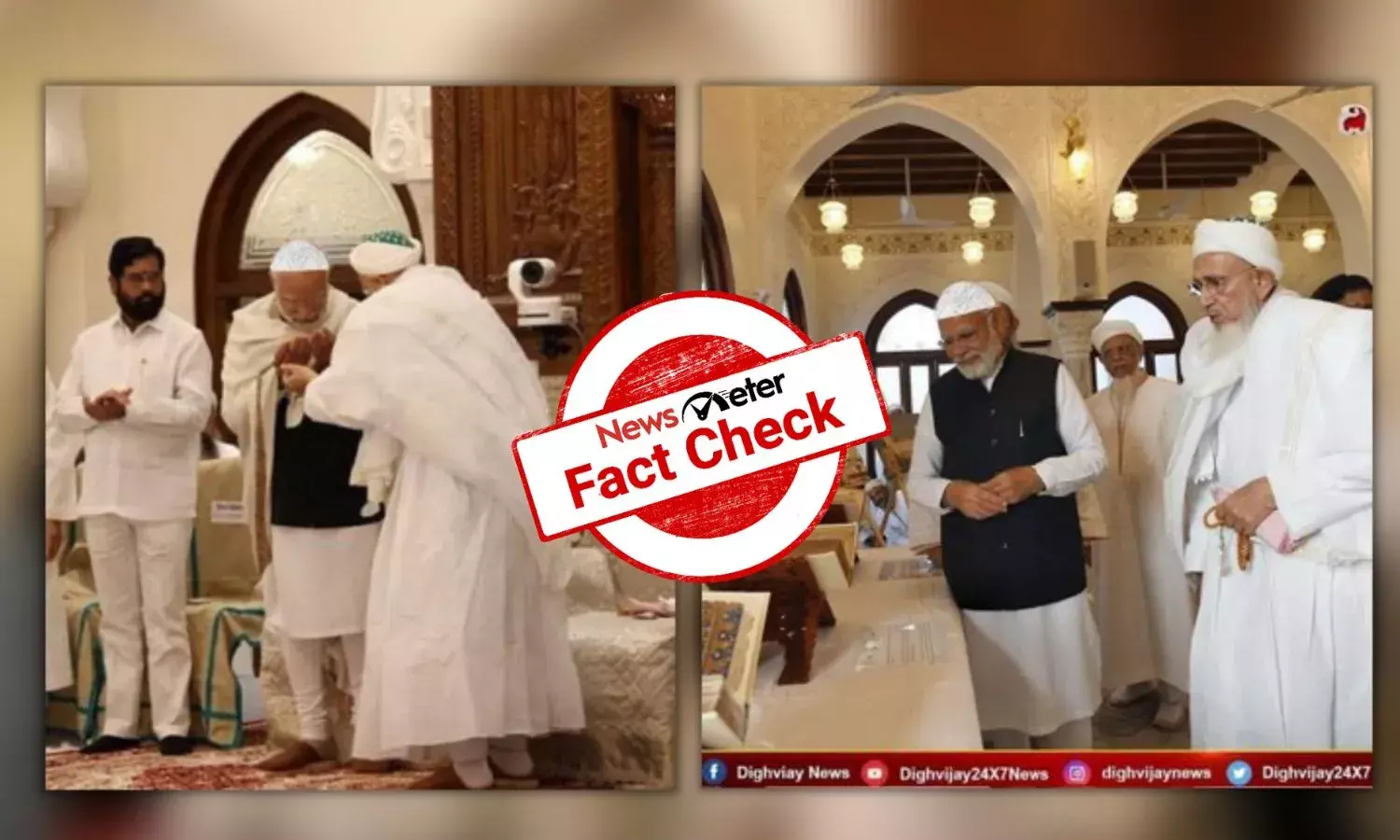 Morphed photos show PM Modi wearing a Muslim prayer cap