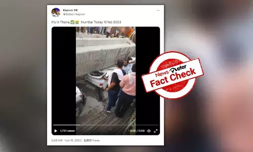 This video of flyover collapse is from Varanasi, not Thane