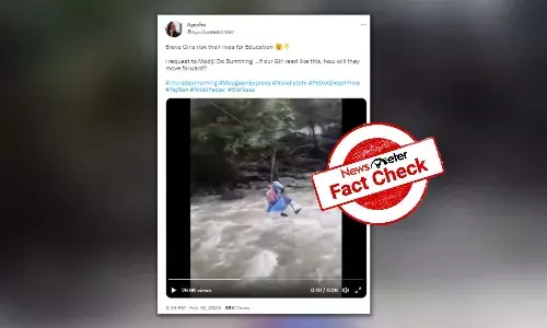 Video of girl crossing gushing river is from Colombia, not  India