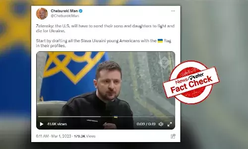 Fact Check: Mr. Zelenskyy is not asking US citizens to fight for Ukraine. The viral video is clipped and does not show the full context.