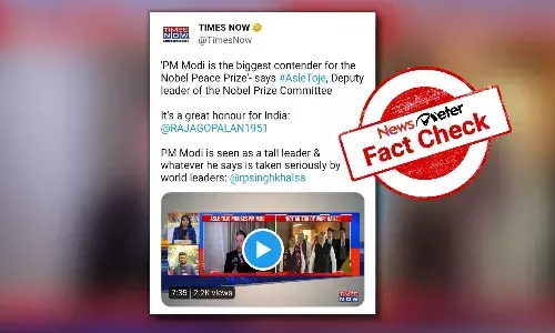 The media misquoted Asle Toje and misreported Prime Minister Narendra Modi as the biggest contender for the Nobel Peace Prize.