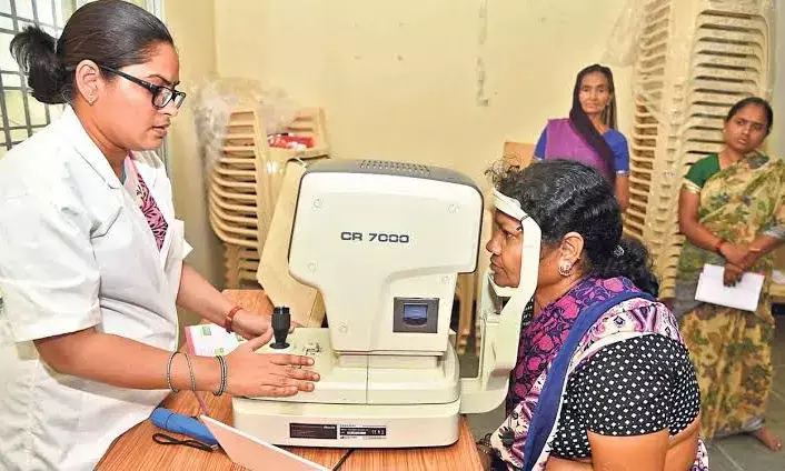 Eye check ups at Kanti Velugu camps