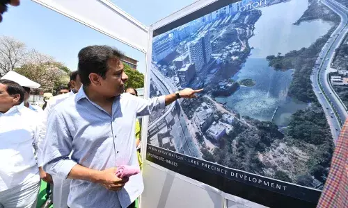 KTR at the launch of āLakes Development Programmeā at Khajaguda Lake