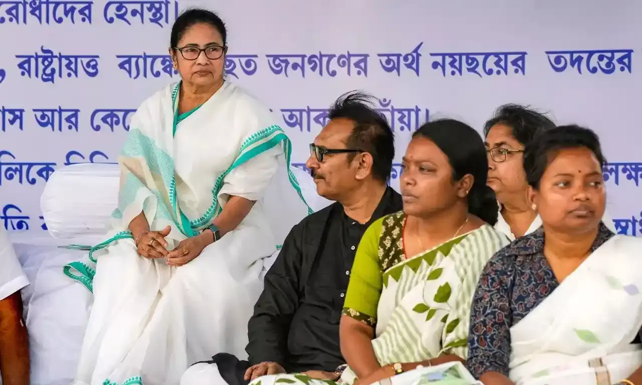 Mamata Banerjee on a two-day sit-in