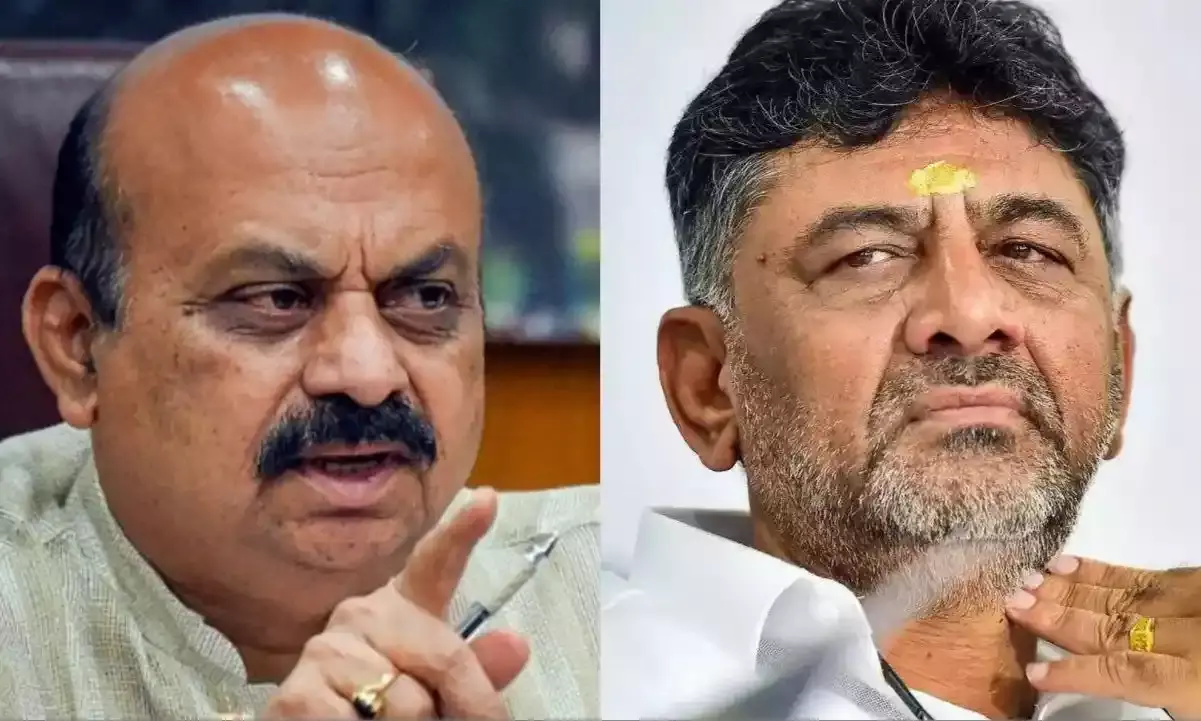 From Left: Basavaraj Bommai, D K Shivakumar