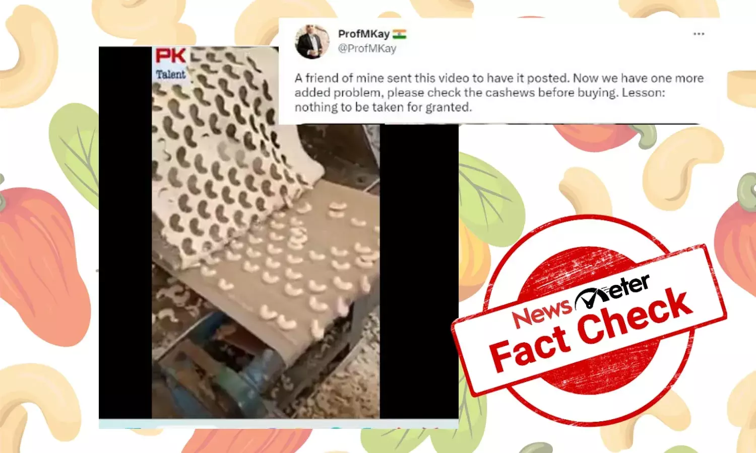 This video shows traditional snacks being made, not fake cashews