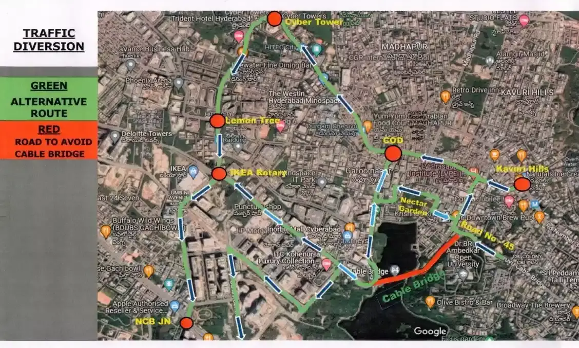Cyberabad traffic diversion