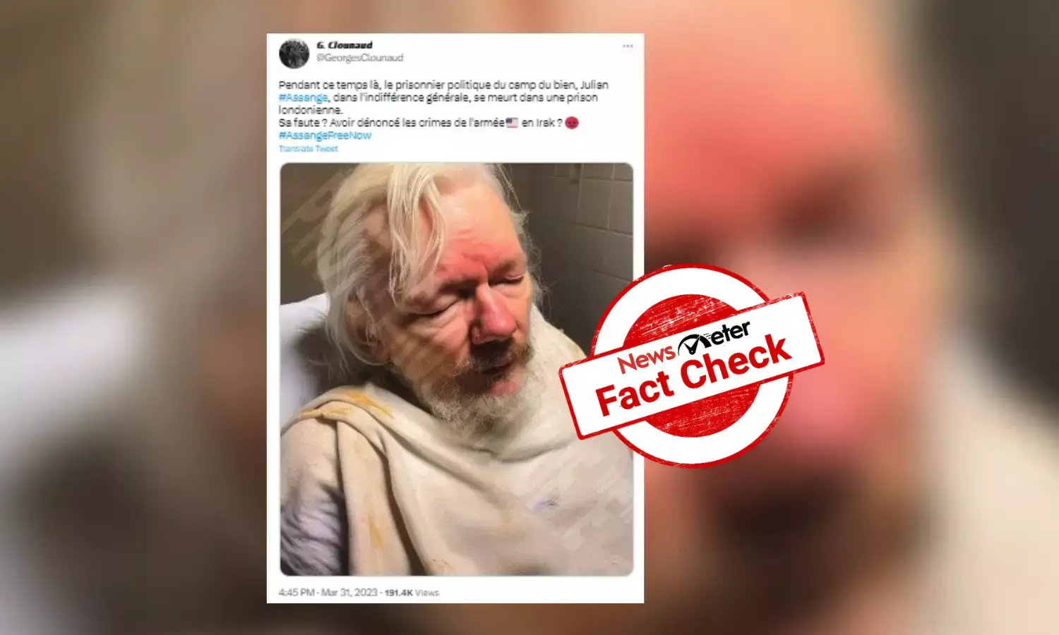 Viral image of Julian Assange in prison is AI generated