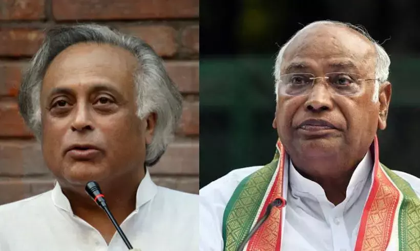 Jairam Ramesh and Mallikarjun Kharge