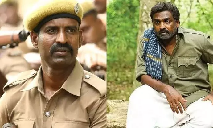 Soori and Vijay Sethupathi in Viduthala movie