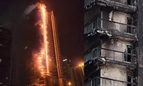 Residential Building that caught fire in Dubai