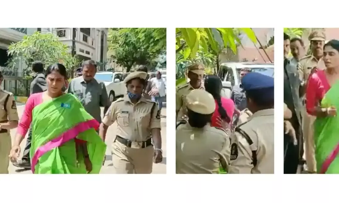 YS Sharmila detained for assaulting police officers in Hyderabad