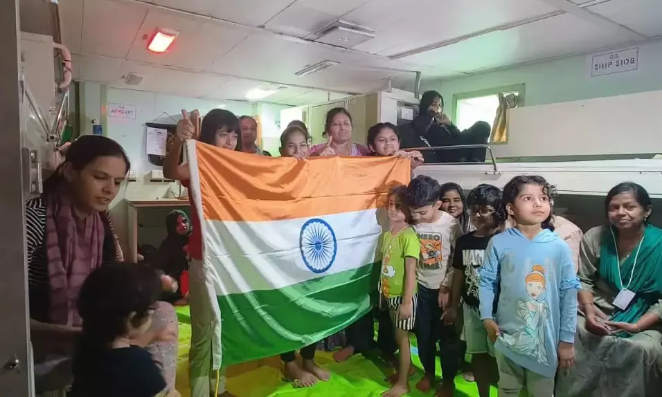 Stranded Indians in Sudan return in naval ship