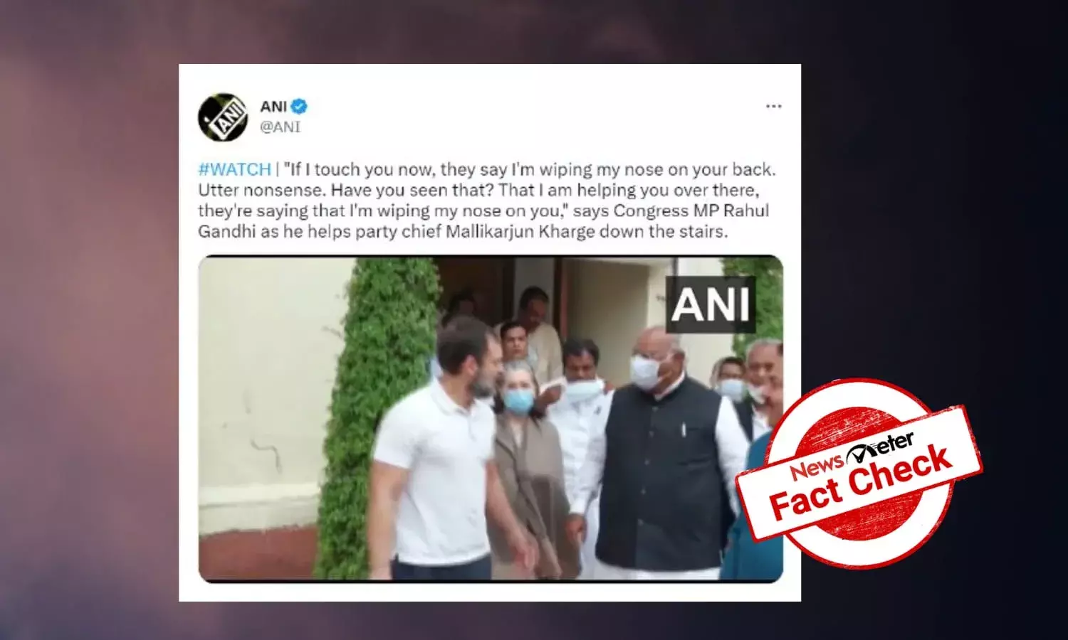 Rahul Gandhi did not wipe his nose on Mallikarjun Kharge’s coat