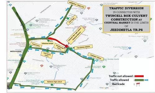 Traffic diversions due to culvert construction works at Chintal Market