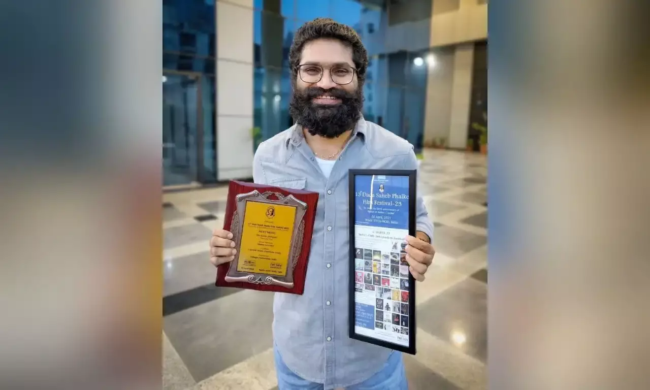 Balagam music director Bheems Ceciroleo won the best music director award at the 13th Dada Saheb Phalke International Film Festival (IFF)