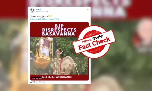 Old video of Amit Shah flinging garland at Basaveshwara statue in Karnataka shared as recent