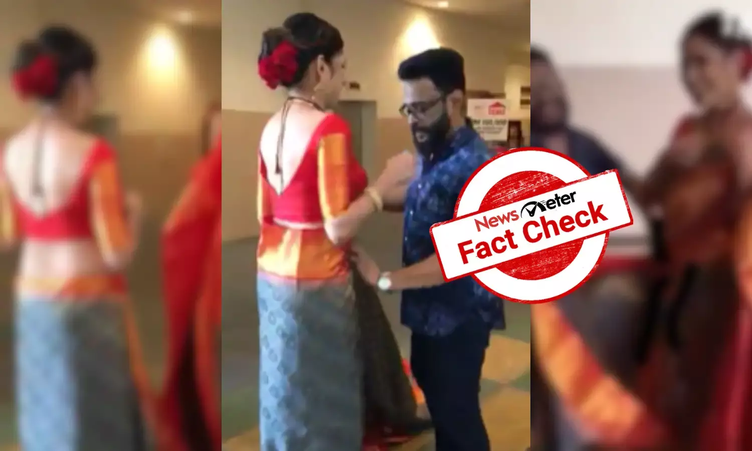 Video of Malaysian man draping saree to woman shared with communal twist