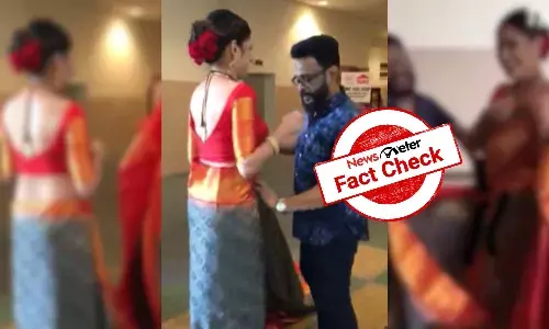 Video of Malaysian man draping saree to woman shared with communal twist