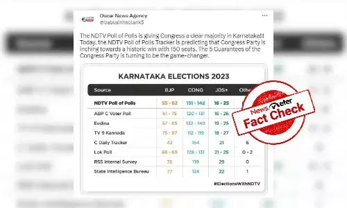 Fake āNDTV poll of pollsā graphic predicts Congress victory in Karnataka elections