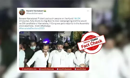 Karnataka polls: This video does not show DK Shivakumar drunk during campaigning