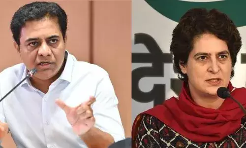 KTR and Priyanka Gandhi