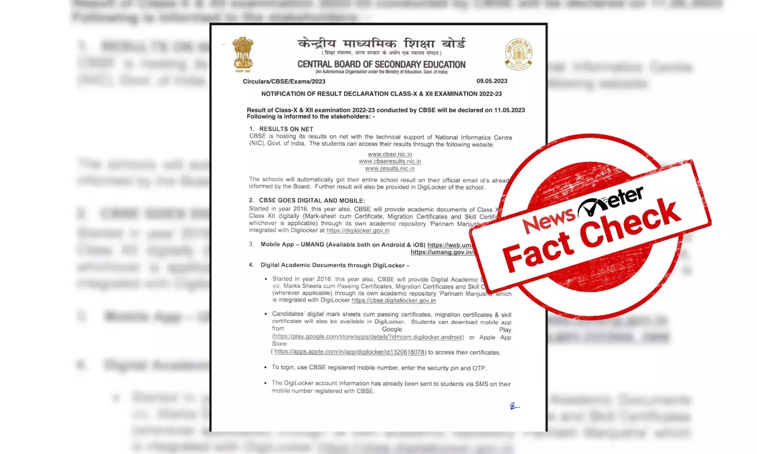 Fake notice about CBSE announcing results on 11 May goes viral
