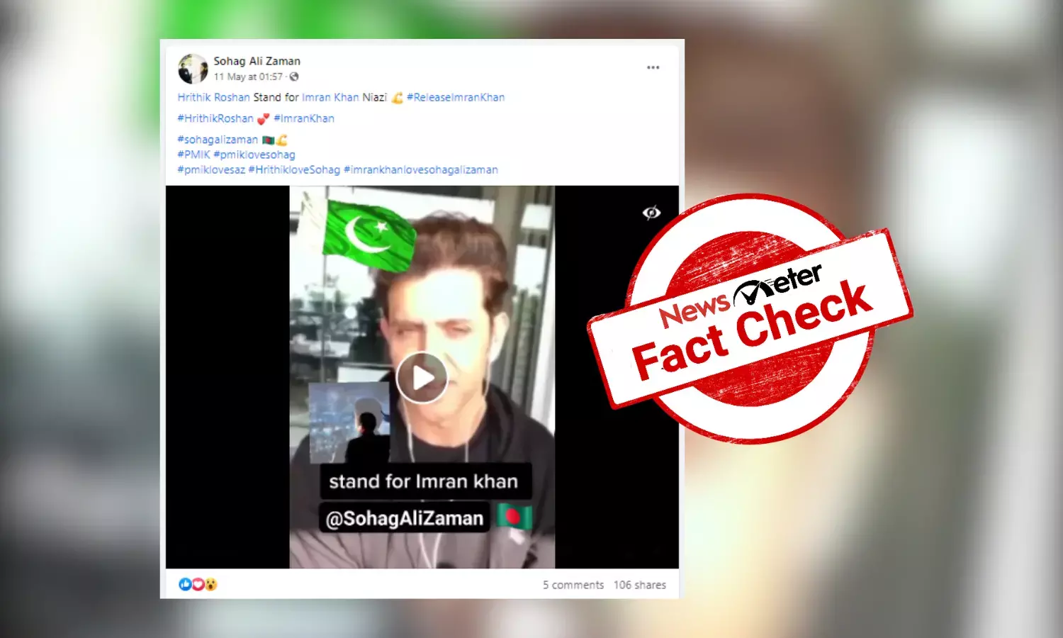 Doctored video shows Hrithik Roshan supporting former Pak PM Imran Khan