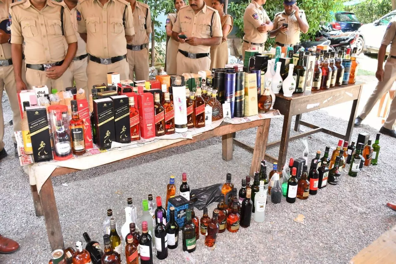 Telangana excise department seizes 1032 liters of NDPL worth Rs 16.24L Telangana excise department seizes 1032 liters of NDPL worth Rs 16.24L
