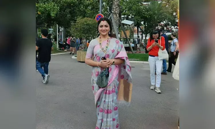 Actor Khushbu walks red carpet in sari at Cannes