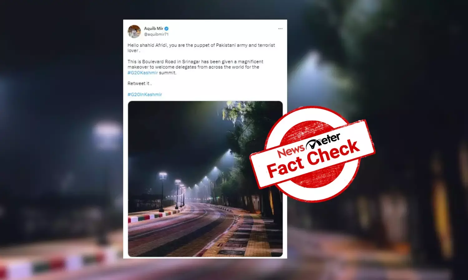 Photo of Bangladesh park falsely shared as Srinagar’s revamped Boulevard Road