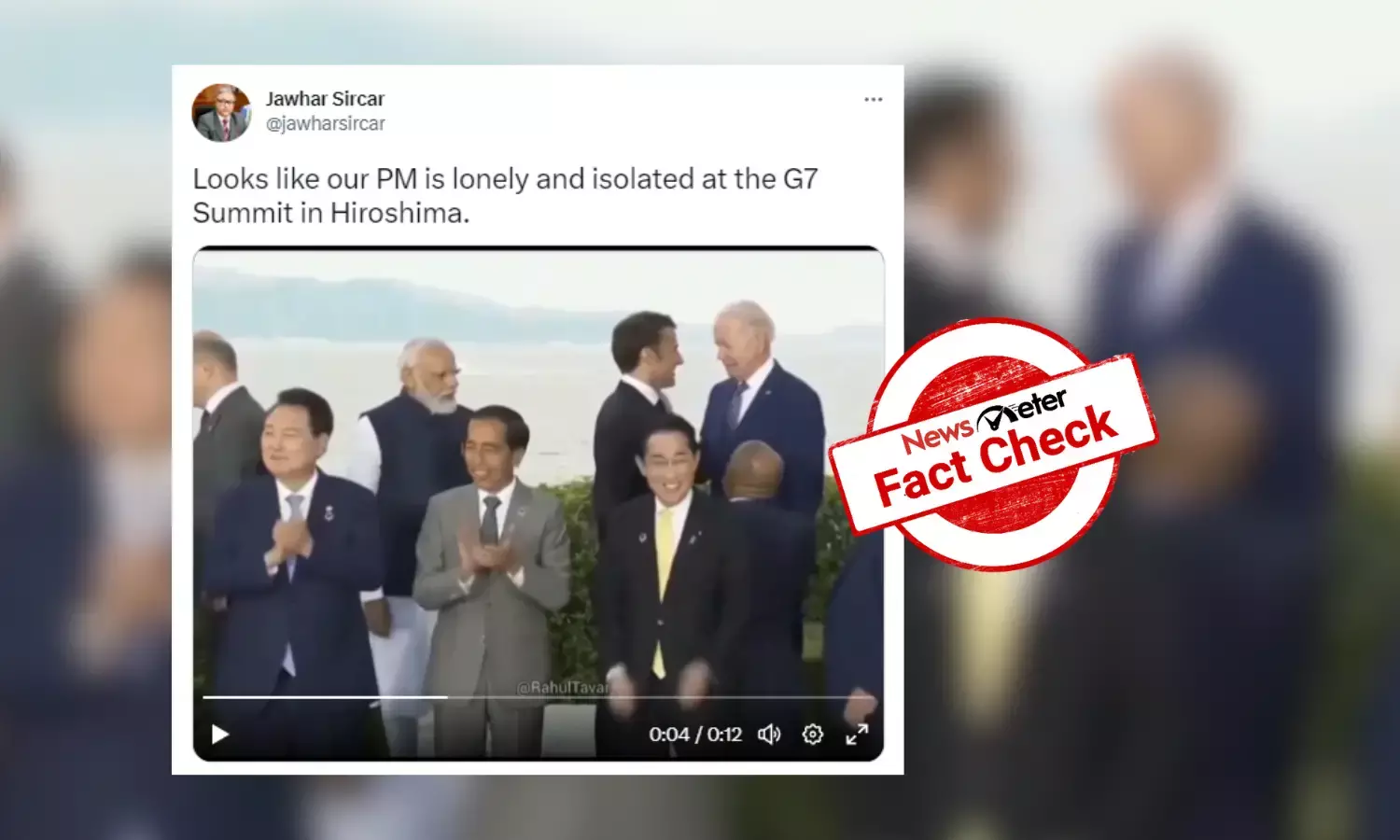 Viral video of PM Modi being ‘ignored’ at G7 Summit is clipped