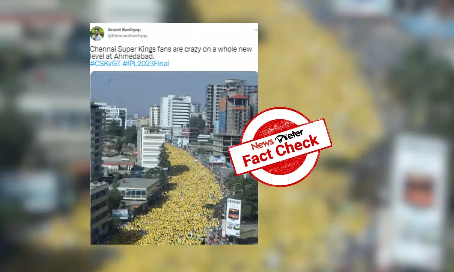 Image of massive crowd falsely shared as Chennai Super Kings fans in Ahmedabad