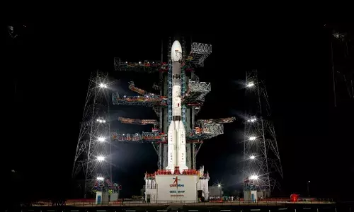GSLV-F12 carrying navigation satellite NVS-01 lifts-off from Sriharikota.