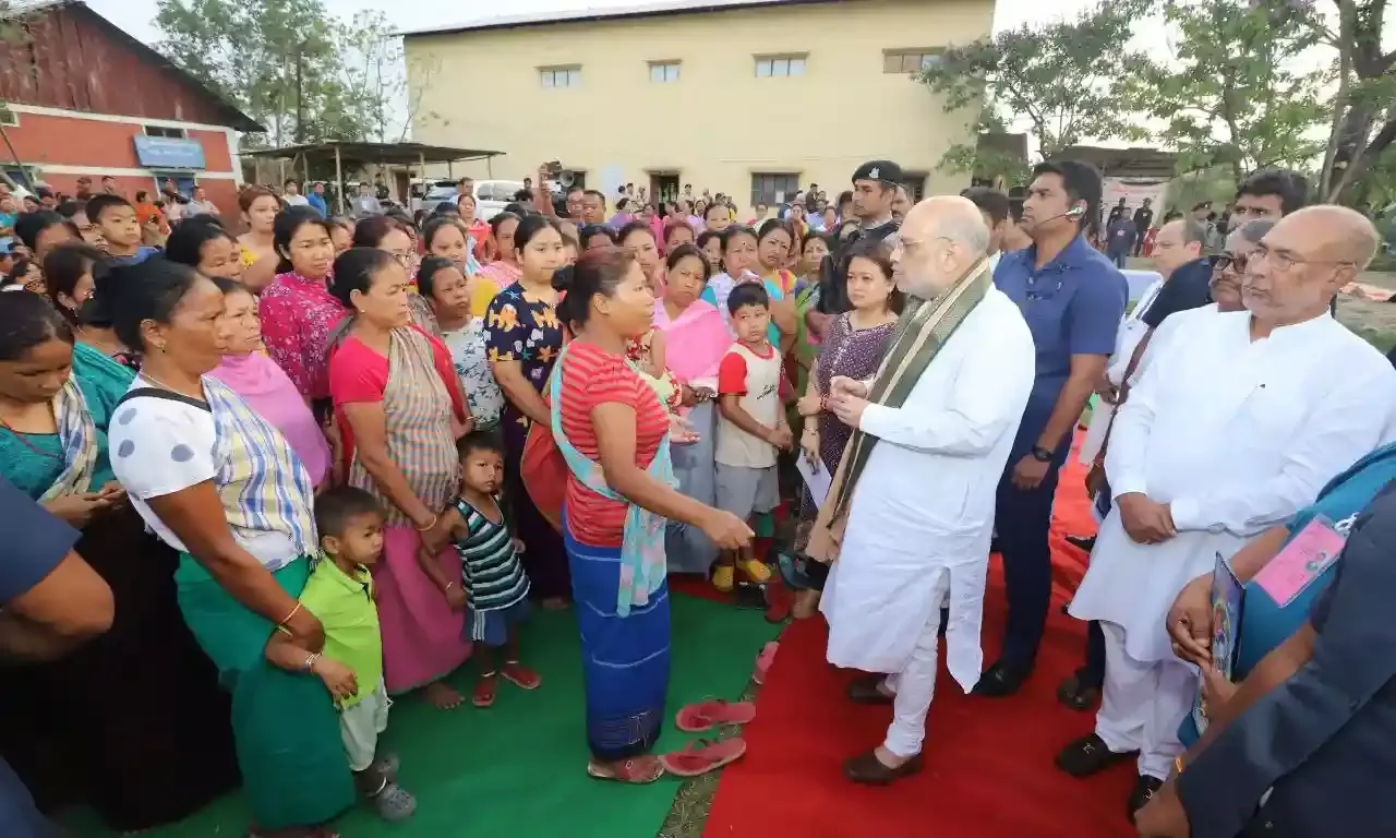 Amit Shah during his visit to Manipur visited temporary relief camps and people affected by Manipur violence.