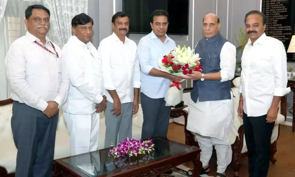 Allot defence land to develop Hyderabad’s infrastructure, KTR asks Centre