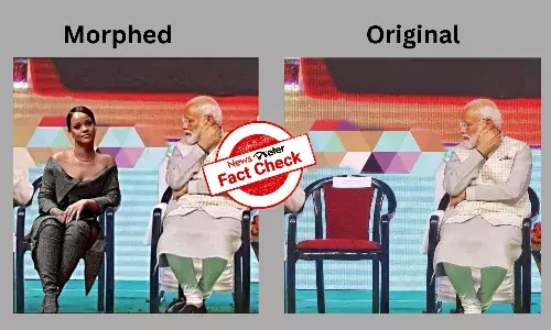 Fact Check: Image of PM Modi looking at Rihanna ‘inappropriately’ is morphed