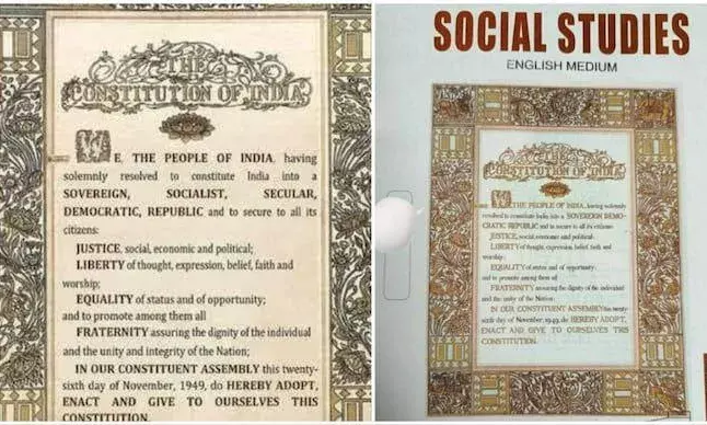 Telangana SCERT stokes controversy; shows Constitution Preamble without socialist, secular words.