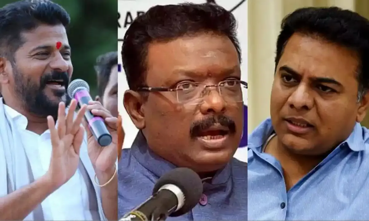 KTR’s Mission Delhi: War of words breaks out between Revanth Reddy and Dasoju Sravan.