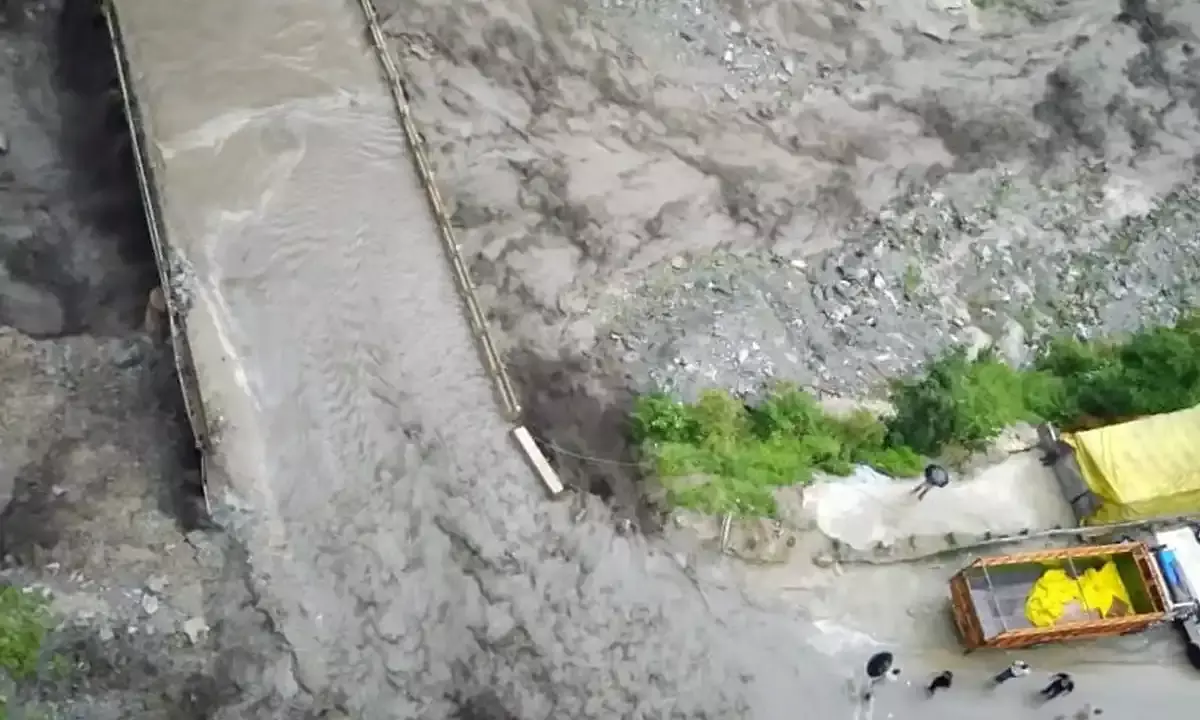 Himachal flash floods: Commuters stranded as highway blocked.