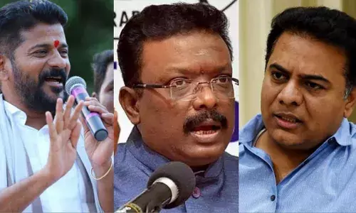 KTRās Mission Delhi: War of words breaks out between Revanth Reddy and Dasoju Sravan.